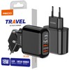 SZYBKA ŁADOWARKA SIECIOWA 18W 2x USB QC 3.0 ZASILACZ Z WYŚWIETLACZEM RECCI