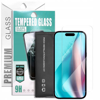 SZKŁO HARTOWANE do iPhone 16 PLUS PEŁNE PREMIUM 9H BIG EDGE ZESTAW