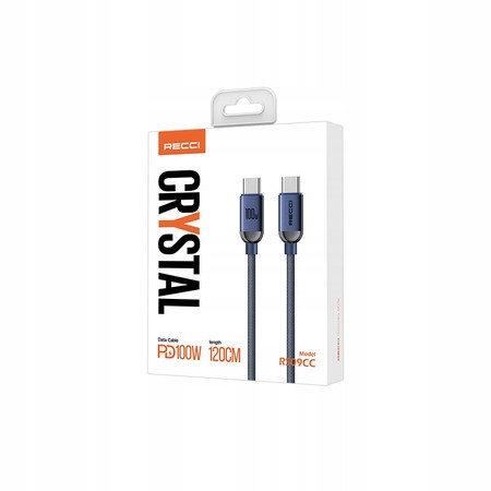 PRZEWÓD KABEL USB-C USB TYP C 1,2M SZYBKIE ŁADOWANIE 100W QC 4.0 PD RECCI