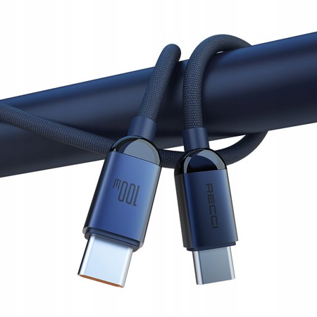 PRZEWÓD KABEL USB-C USB TYP C 1,2M SZYBKIE ŁADOWANIE 100W QC 4.0 PD RECCI