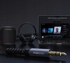 POZŁACANY MOCNY KABEL AUX MINI JACK 3,5MM AUDIO NYLON 1.2 M RECCI