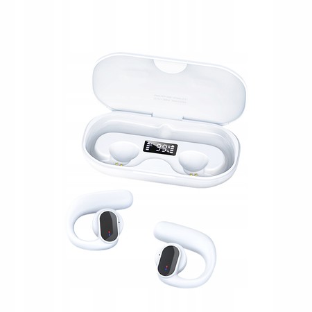 SŁUCHAWKI DOUSZNE BEZPRZEWODOWE BLUETOOTH 5.3 + KABEL POWERBANK TWS RECCI