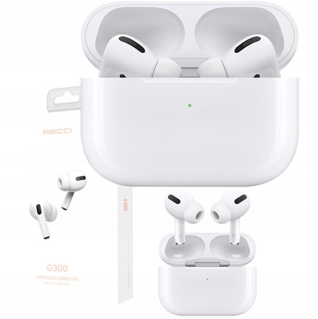 SŁUCHAWKI BEZPRZEWODOWE DOUSZNE BLUETOOTH MIKROFONEM KABEL POWERBANK RECCI