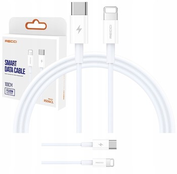 KABEL USB-C SZYBKIE ŁADOWANIE LIGHTNING PRZEWÓD DO IPHONE PD 20W 1M RECCI
