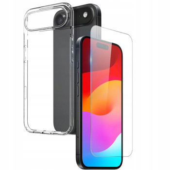 ETUI CASE do iPHONE 17 AIR 2MM MOCNE PRZEZROCZYSTE + SZKŁO HARTOWANE