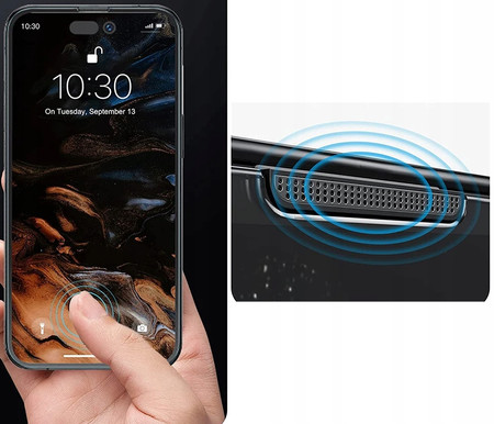 SZKŁO PRYWATYZUJĄCE do iPhone 17 PRO Z RAMKĄ DO MONTAŻU ŁATWY MONTAŻ