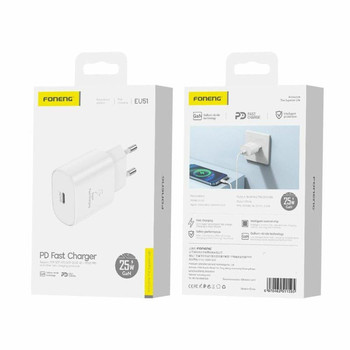 MOCNA SZYBKA ŁADOWARKA SIECIOWA 25W GAN USB C TYP C USB-C PD