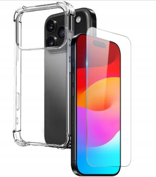 ETUI CASE do iPHONE 17 PRO WZMACNIANE ROGI NAROŻNIKI + SZKŁO HARTOWANE