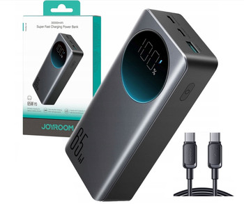 POWER BANK 65W 30000 mAh z EKRANEM LED MOCNY POWERBANK USB-C + KABEL 100W