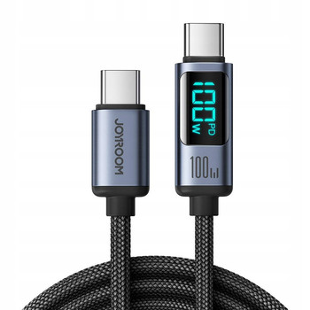 SZYBKI KABEL USB-C TYP C PRZEWÓD 100W 1.2m Z WYŚWIETLACZEM LED JOYROOM