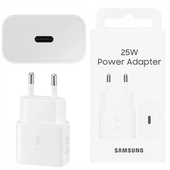 SZYBKA ŁADOWARKA SIECIOWA SAMSUNG 25W USB-C TYP C FAST CHARGE T2510 GAN