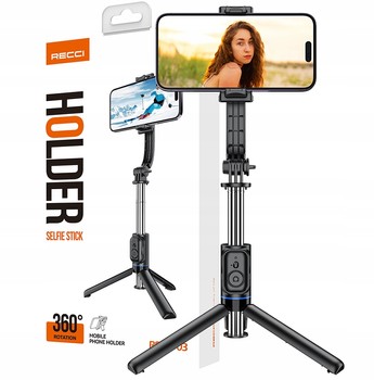 KIJEK DO SELFIE STICK NA TELEFON TRIPOD STATYW Z PILOTEM BLUETOOTH RECCI