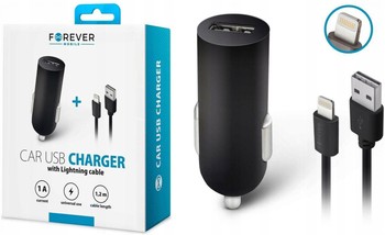 Ładowarka Samochodowa USB + Kabel Lightning 1,2m