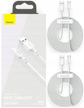 2x BASEUS KABEL USB - USB-C 1,5M 40W 5A do Samsung
