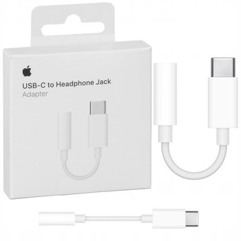 ORYGINALNY ADAPTER APPLE DO IPHONE 15 PRO MAX USB-C JACK 3,5MM SŁUCHAWKI