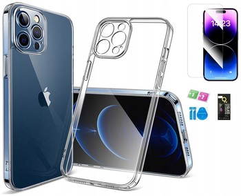 Etui do Apple iPhone 15 PRO SILICONE CASE + SZKŁO 9H OCHRONA OBIEKTYWU
