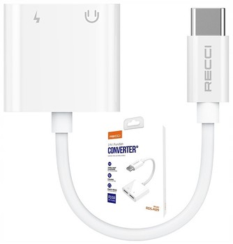PRZEJŚCIÓWKA ADAPTER USB-C 2X USB C DO SŁUCHAWEK RECCI