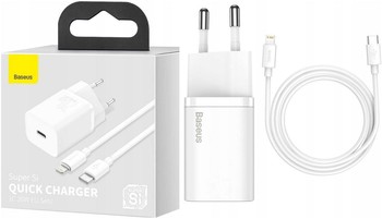 BASEUS ŁADOWARKA DO IPHONE 12 11 USB-C 20W + KABEL
