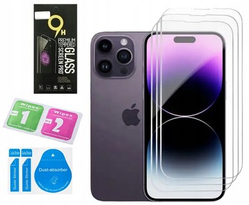 3 SZTUKI SZYBKA SZKŁO HARTOWANE do iPhone 15 PRO