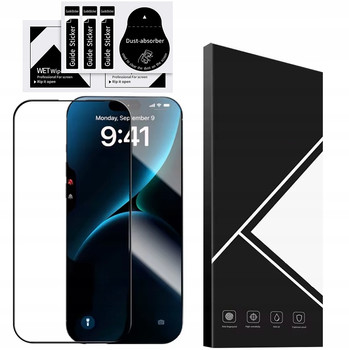 SZYBKA SZKŁO HARTOWANE PEŁNE do iPhone 17 AIR ZESTAW OCHRONA EKRANU