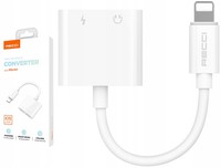 PRZEJŚCIÓWKA ADAPTER SŁUCHAWEK DO IPHONE 2X LIGHTNING RECCI