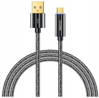 PODŚWIETLANY KABEL MICRO USB 2.4A 1M WZMACNIANY OPLOT LED RECCI
