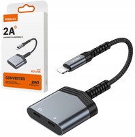 PRZEJŚCIÓWKA 2X LIGHTNING DO SŁUCHAWEK ADAPTER DO IPHONE 14 13 12 11 PRO