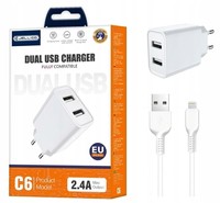 JELLICO SZYBKA ŁADOWARKA 2X USB 2.4A + Lightning