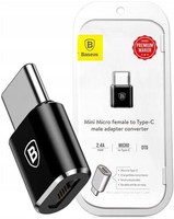 Baseus Adapter Przejściówka z Micro USB na USB C
