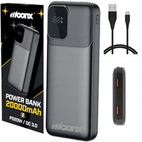 MOONX POWERBANK 20000 MAH 22,5W USB-C USB QC 3.0 SZYBKI MOCNY Z EKRANEM LED
