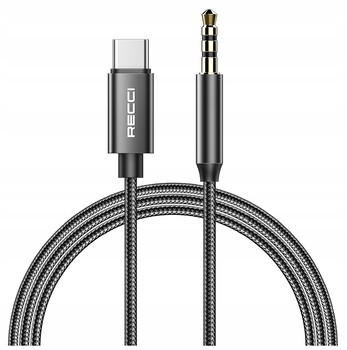 KABEL PRZEJŚCIÓWKA ADAPTER USB-C TYP C AUX MINI JACK 3,5MM 1M RECCI