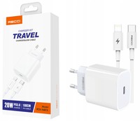 SZYBKA ŁADOWARKA SIECIOWA USB C 20W PD QC 3.0 + KABEL LIGHTNING DO IPHONE
