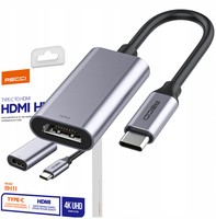 ADAPTER PRZEJŚCIÓWKA HUB Z USB-C do HDMI 4K UHD RECCI