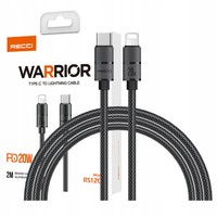 SZYBKI KABEL LIGHTNING - USB-C 2M w oplocie POWER DELIVERY 20W QC PD RECCI