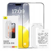 BASEUS SZKŁO HARTOWANE PEŁNE DO APPLE iPHONE 15 PRO ZESTAW