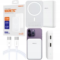 SZYBKI POWERBANK DO MAGSAFE MAGNETYCZNY BEZPRZEWODOWY 10000MAH PD 20W RECCI