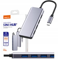 ADAPTER PRZEJŚCIÓWKA HUB USB-C TYP C 4X USB 3.0 + MICRO RECCI ROZDZIELACZ