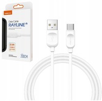 MOCNY KABEL USB-C TYP C SZYBKI 2.1A RECCI BIAŁY 200 cm