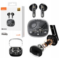 SŁUCHAWKI DOUSZNE BEZPRZEWODOWE BLUETOOTH 5.3 + KABEL POWERBANK TWS RECCI