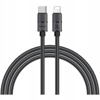 MOCNY KABEL LIGHTNING USB-C - 1,2m w oplocie SZYBKIE ŁADOWANIE 20W QC RECCI