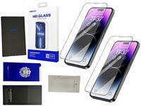 2x SZKŁO HARTOWANE 9H DO IPHONE 14 PRO PEŁNE NA CAŁY EKRAN RECCI ZESTAW
