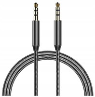 WZMACNIANY KABEL AUX AUDIO NYLONOWY MINI JACK 3,5MM 1M RECCI